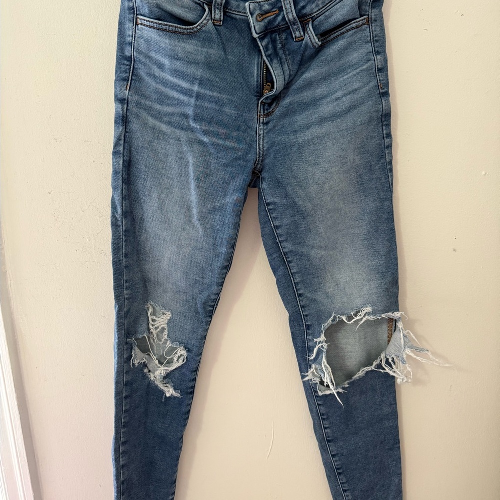 American Eagle Outfitters Blue Skinny Distressed Jeans